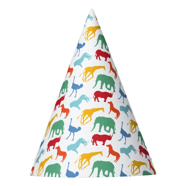 Preppy Safari Animal Birthday Party Hats (Front)