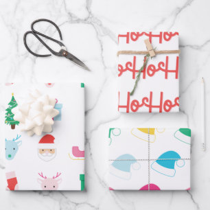 Preppy Santa Claus Pattern  Wrapping Paper Sheet