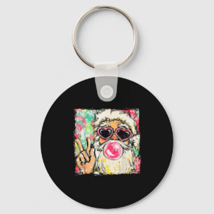 Preppy Santa Clause Blowing Bubble Gum Christmas G Keychain