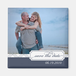 Preppy Save the Date Photo Magnet