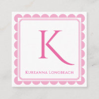 Preppy Scallop Monogram Initial Pink Green Calling