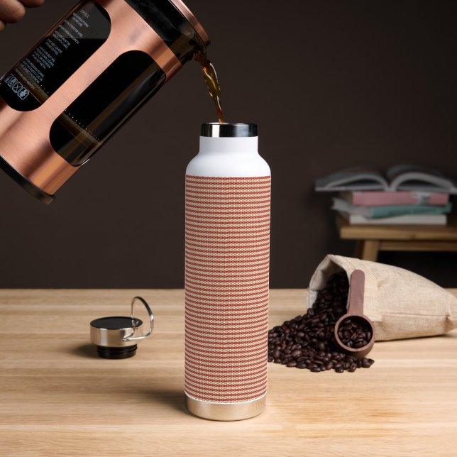 Preppy School Year Geometric Design Water Bottle (Coffee)