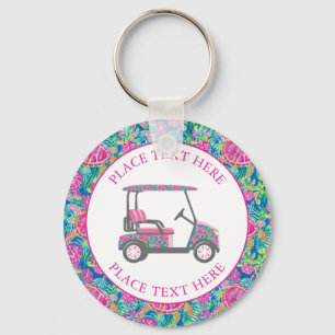 Preppy Sea Turtles Golf Cart Keychain