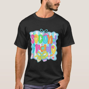 Preppy Second 2nd Grade Teacher Team Bow Back To S T-Shirt
