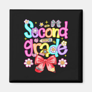 Preppy Second Grade Back To School 2nd Grade Girl Magnet