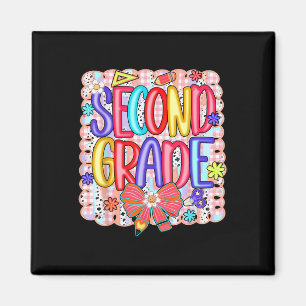 Preppy Second Grade Back To School 2nd Grade Girl Magnet