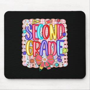 Preppy Second Grade Back To School 2nd Grade Girl  Mouse Pad