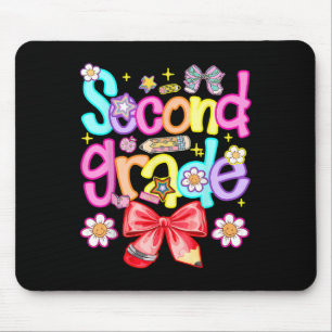 Preppy Second Grade Back To School 2nd Grade Girl Mouse Pad