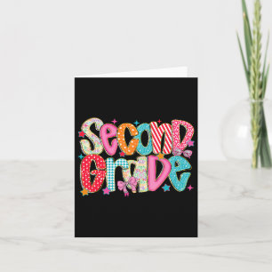 Preppy Second Grade Back To School 2nd Grade Teach Card