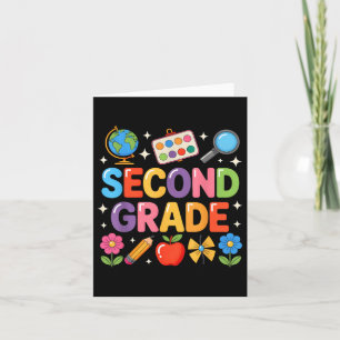 Preppy Second Grade Back To School 2nd Grade Teach Card