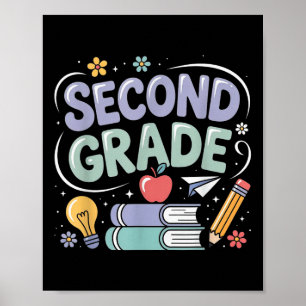 Preppy Second Grade Back To School 2nd Grade Teach Poster