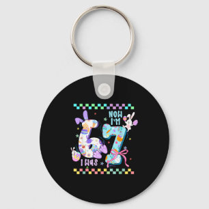 Preppy six seven 67 easter bunny funny 6 7 birthda keychain