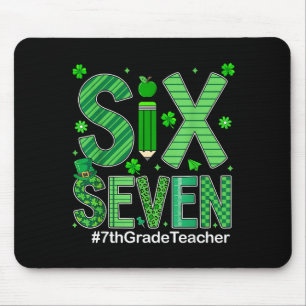 Preppy six seven 67 funny st patricks day 7th grad mouse pad