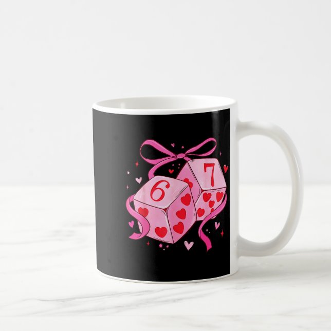 Preppy Six Seven Valentine 6 7 Meme Funny Coquette Coffee Mug (Right)