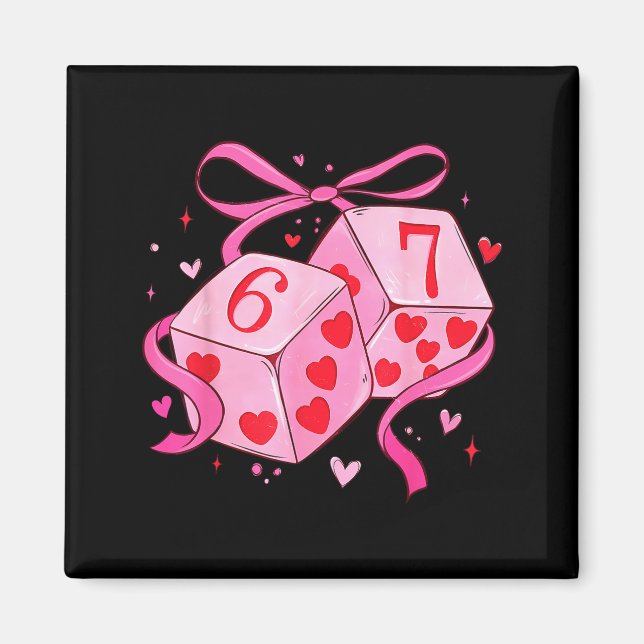 Preppy Six Seven Valentine 6 7 Meme Funny Coquette Magnet (Front)