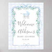 Preppy Southern baby carriage Welcome poster