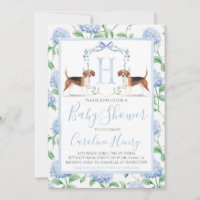 Preppy Southern Blue Boy Beagle Baby Shower