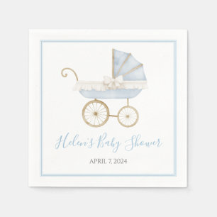 Preppy Southern Blue Boy Carriage Baby Shower Napkin