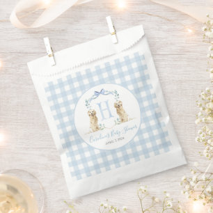Preppy Southern Blue Boy Dog Baby Shower Favour Bag