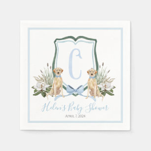 Preppy Southern Blue Boy Dog Baby Shower Napkin