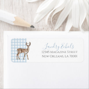 Preppy Southern Blue Deer Return Address Labels