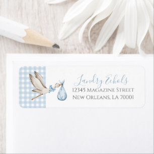 Preppy Southern Blue Stork Tree Étiquettes de adre