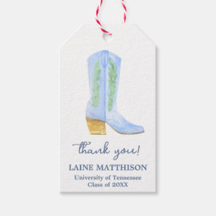 Preppy Southern Cowgirl Boot Graduation  Gift Tags