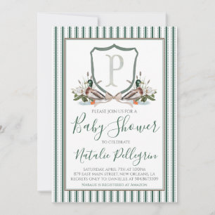 Preppy Southern Duck Boy Baby Shower Invitation