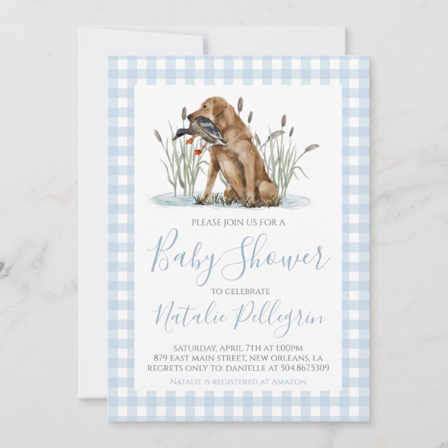 Preppy Southern Duck Hunter Baby Shower Invitation (Front)