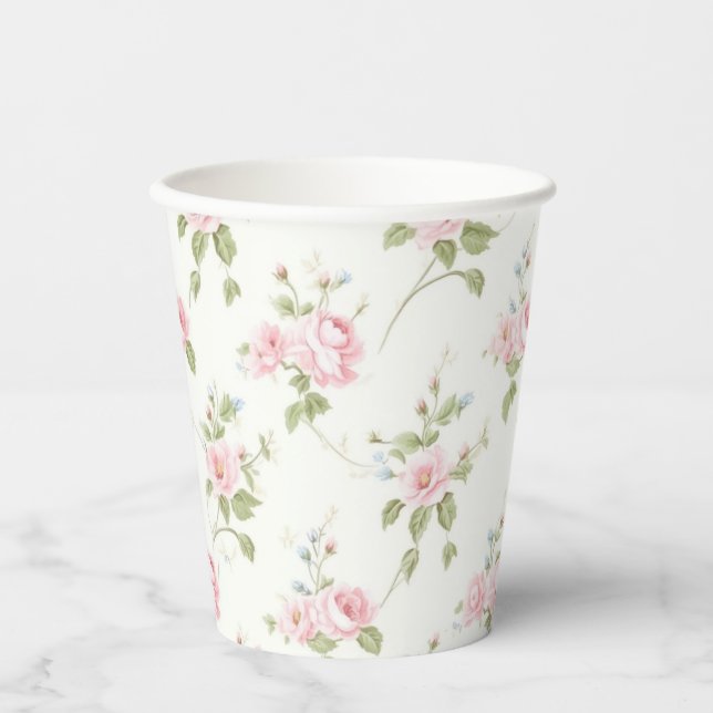 Preppy Southern Pink Bow Baby Shower Paper Cups (Front)