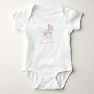 Preppy Southern Pink Carriage Girl Baby Shower Bodysuit