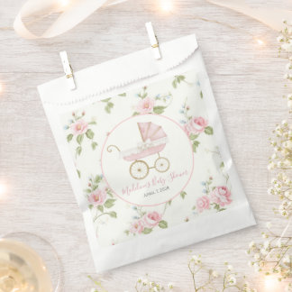 Preppy Southern Pink Girl Floral Baby Shower Favour Bag