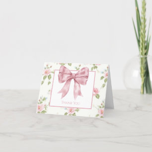 Preppy Southern Rose Girl Carte de remerciements f