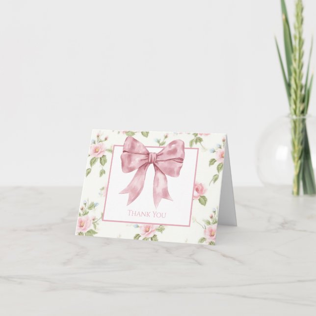Preppy Southern Rose Girl Carte de remerciements f (Devant)