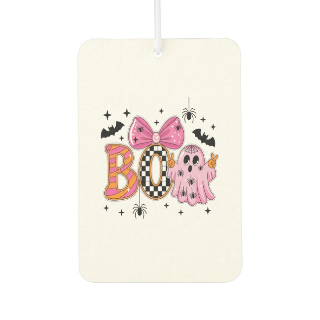 Preppy Spooky Halloween Boo Air Freshener (Front)