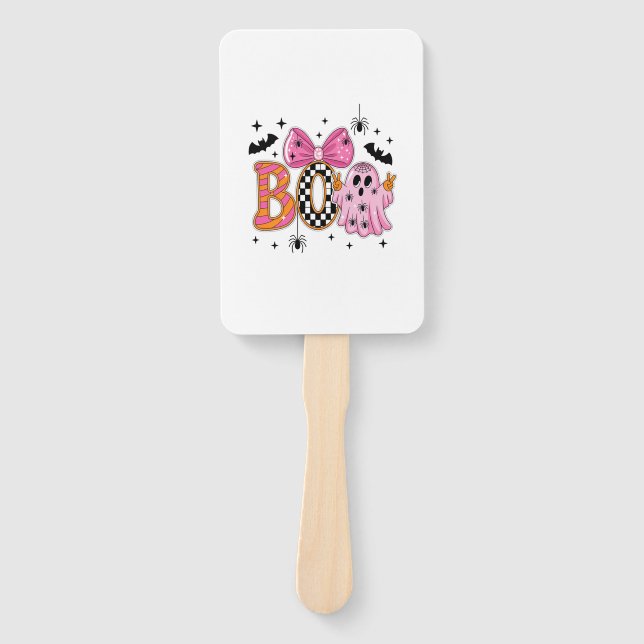 Preppy Spooky Halloween Boo Hand Fan (Front)