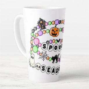 Preppy Spooky Season Halloween Friendship Bracelet Latte Mug