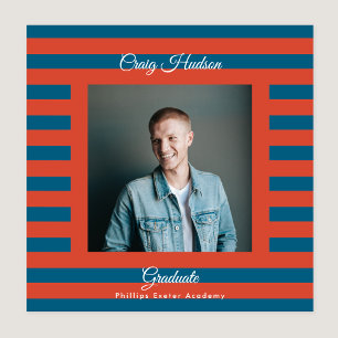 Preppy Square High School 2026 Photo Graduation Announcement