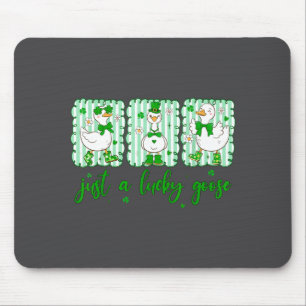 Preppy St Patrick's Day Just A Lucky Goose Leprech Mouse Pad