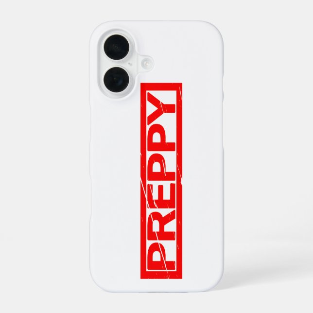 Preppy Stamp iPhone 16 Case (Back)