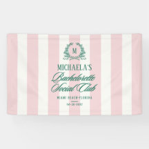 Preppy Stripe Bachelorette Social Club Bride Name