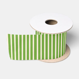 Preppy Striped Apple Green Cottagecore Pattern Satin Ribbon