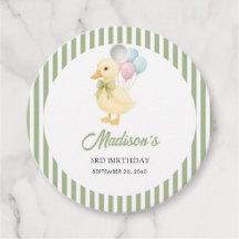 Preppy Stripes Cute Duck Theme Kids Birthday Party