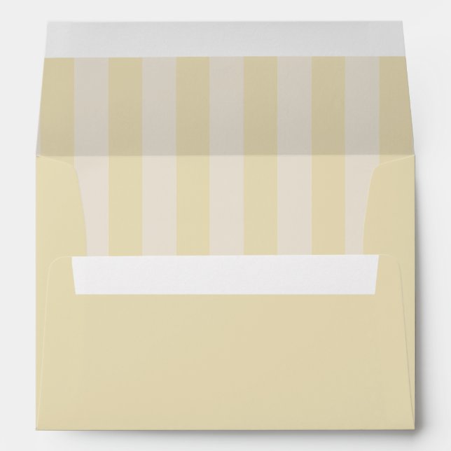 Preppy Stripes Lemon Yellow Pre printed wedding  Envelope (Back (Bottom))
