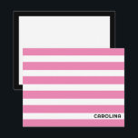 Preppy Stripes Pink & Black Cute Girly Card<br><div class="desc">This preppy design features space for a name on the front and plenty of blank space for a note on the back. Click the customize button if you would like to move/scale the images and further modify the text! Variations of this design, additional colours, as well as coordinating products are...</div>