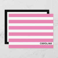Preppy Stripes Pink & Black Cute Girly