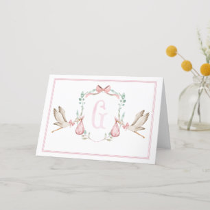 Preppy Sud rose fille Carte de remerciements
