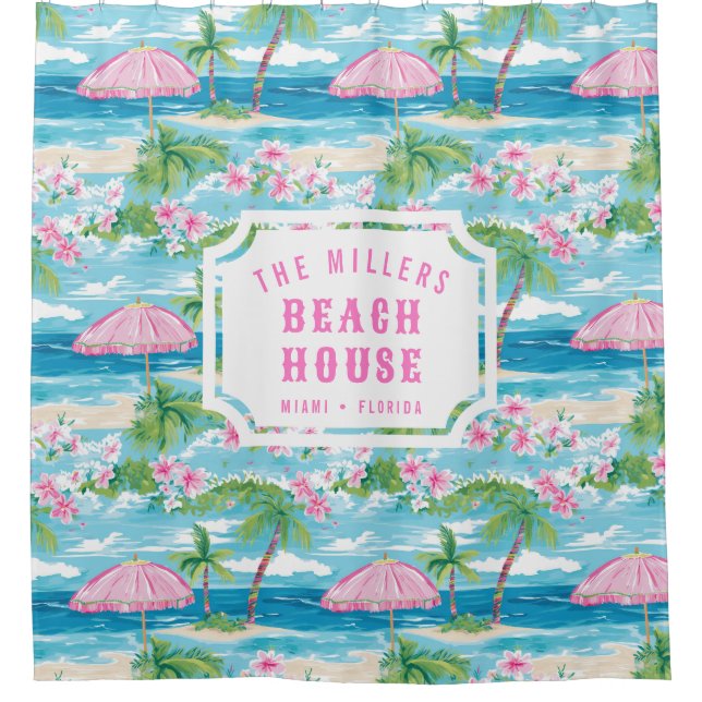 Preppy Summer Beach Umbrella | Beach House (Front)