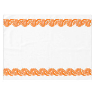 Preppy Summer Citrus Orange Slice Border Tablecloth