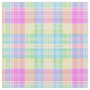 preppy summer plaid pastels watercolor fabric
